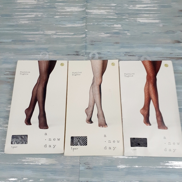 A New Day Women's 3 Pairs Fashion Tights Size M/L